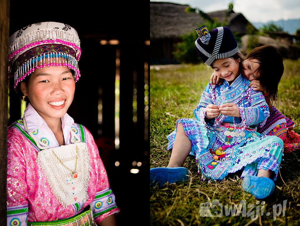 Dziewczyny Hmong podczas lokalnego festiwalu w Muang Sing.